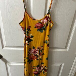 Body Moves Midi Dress - MUSTARD Floral